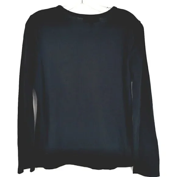 Lauren Ralph Lauren Women's M Black Bling Long Top - Picture 7 of 9